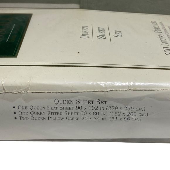 Vintage Croscill Queen Bedding Set Cotton Blend Denim Stripe 200 Luxury Percale - Picture 10 of 10